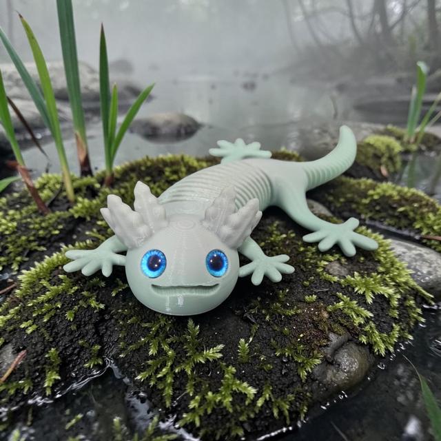 Super Flexi Axolotl - 6mm + 8mm glass eye compatible 3D model thumbnail