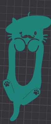 French Cat Bookmark (Moustache & Beret) 3D model thumbnail