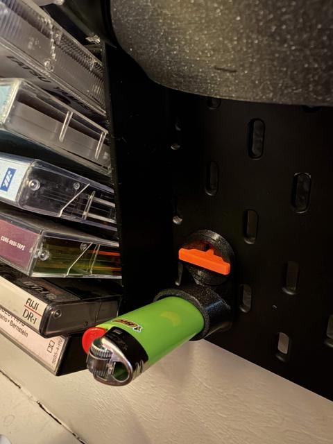 easy access BIC lighter holder for Skadis 3D model thumbnail