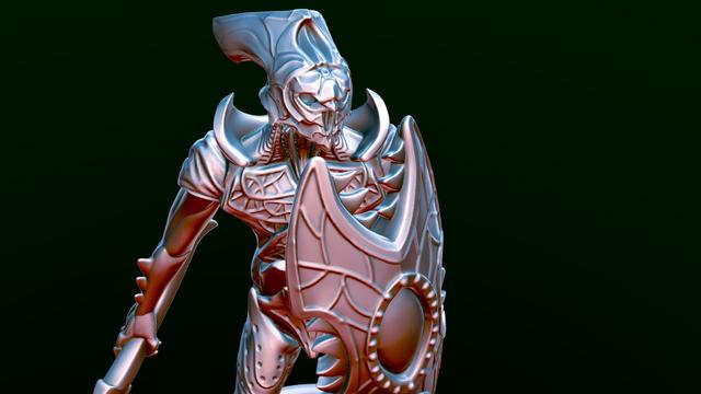 Cursed Guardian - Shield - Printable Mini 3D model thumbnail