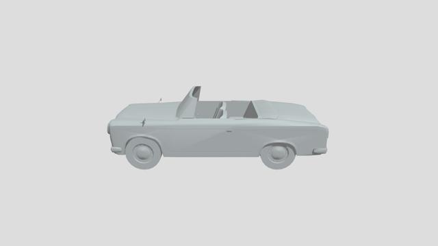 Peugeot 403 Cabrio 1959 lowpoly for 3D-printing 3D model thumbnail