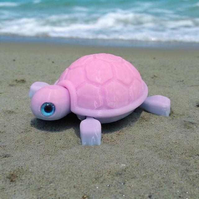 Cute Baby Turtle - 6mm + 8mm glass eye compatible 3D model thumbnail