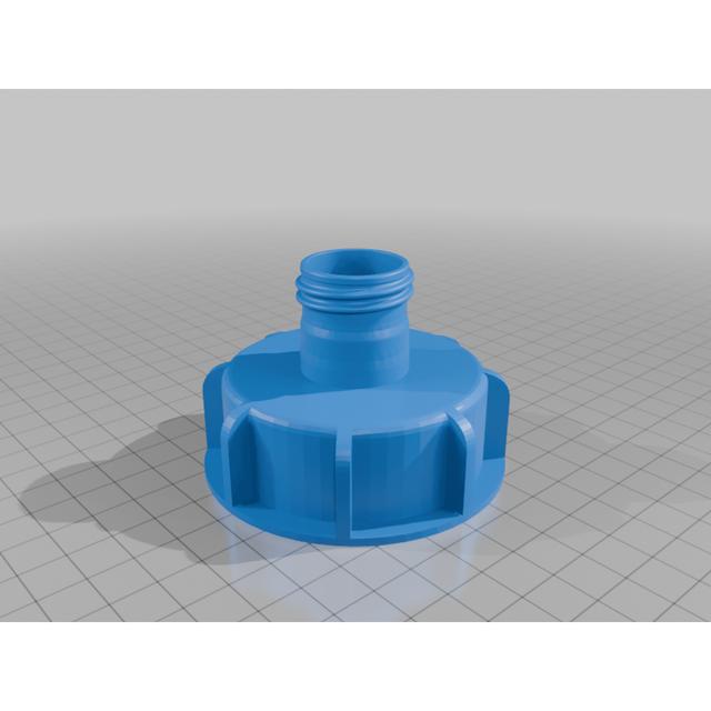 DIN61 to PCO28-1810 PET-Bottle adapter 3D model thumbnail