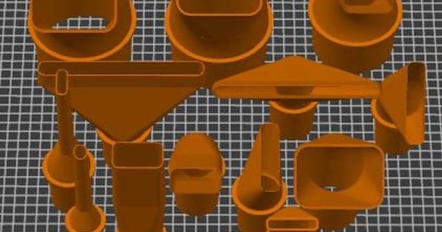 Vacuum nozzles for all common hose sizes 3D model thumbnail