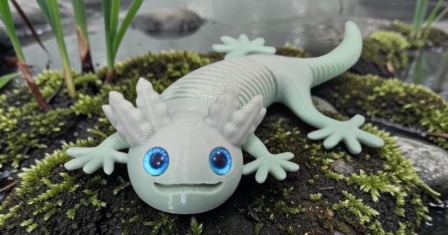 Super Flexi Axolotl - 6mm + 8mm glass eye compatible 3D model thumbnail