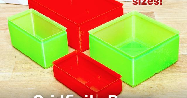 Gridfinity Box (Quick print, lite version, less filament!) 3D model thumbnail