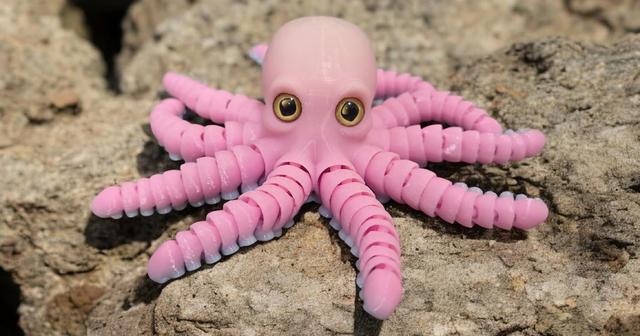 Flexi Octopus - glass eye compatible / no supports 3D model thumbnail