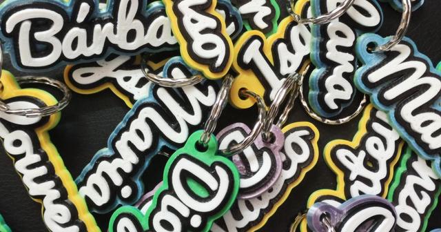 Customizable name keychain / tag 3D model thumbnail