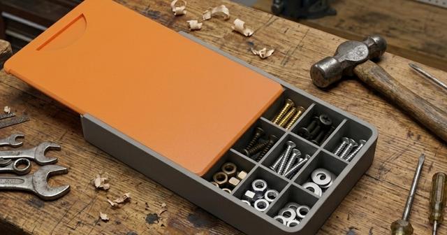 Screw box with lid 3D model thumbnail