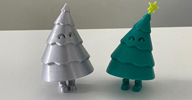 Cute Christmas tree with shoes (print in place) 3D model thumbnail