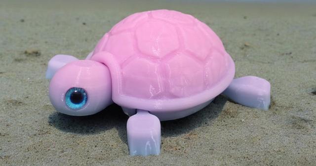 Cute Baby Turtle - 6mm + 8mm glass eye compatible 3D model thumbnail