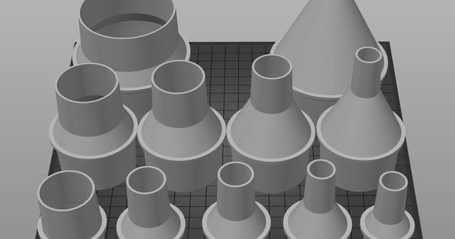 Vacuum hose adapters for all common sizes 3D model thumbnail