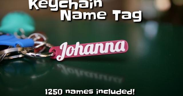 Keychain name tag 3D model thumbnail