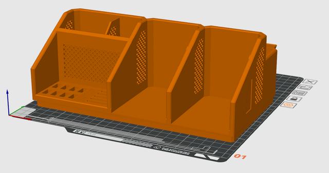 Rugged Desktop Organizer - Bigger Version 3D model thumbnail