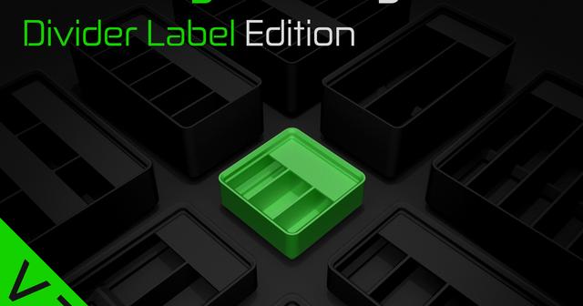 Gridfinity Ultra Light Bins - Divider Label Edition 3D model thumbnail