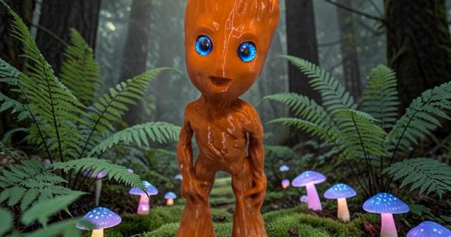 Baby Groot Standing - 6mm + 8mm glass eye compatible 3D model thumbnail