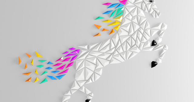 Geometric Unicorn wall art (only for Princess) 3D model thumbnail